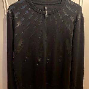 Neil Barret lightning crew neck sweatshirt black on black small